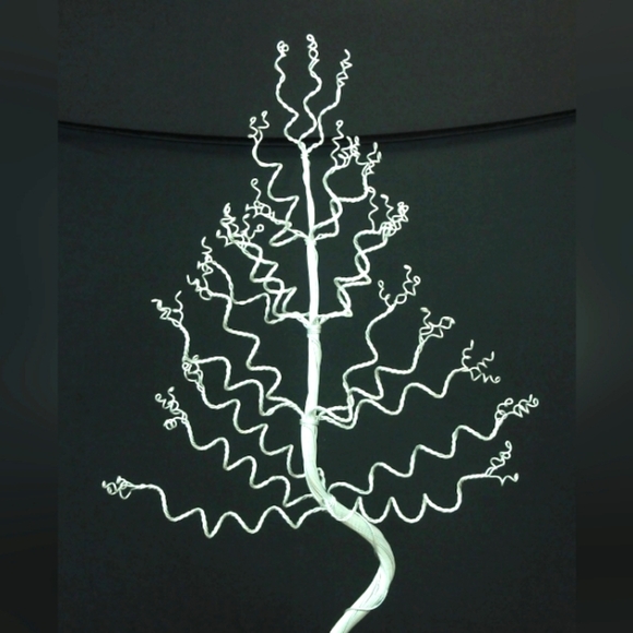 Vintage Decorative/Jewelry Tree in Terra Cotta Pot Wavy White Wire 20"   - Picture 1 of 4